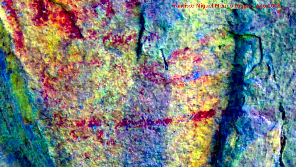 Pinturas rupestres de la Raspa de Piedra Redonda I - Pinturas rupestres de la Raspa de Piedra Redonda I. Tratada con Dstretch