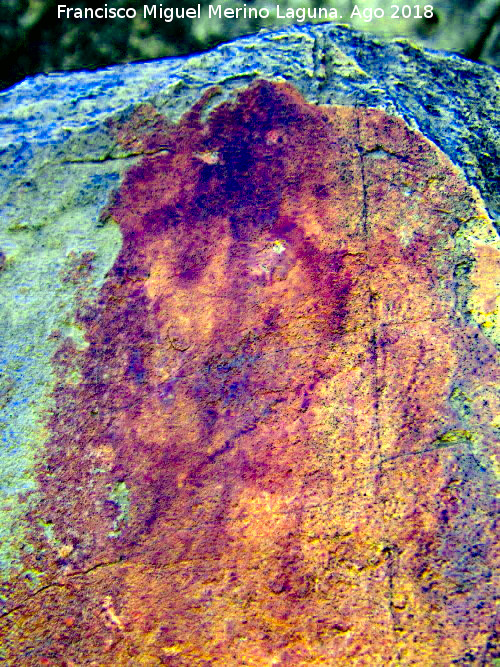 Pinturas rupestres de la Raspa de Piedra Redonda III - Pinturas rupestres de la Raspa de Piedra Redonda III. Tratada con Dstretch