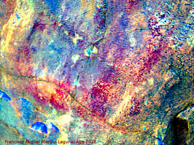 Pinturas rupestres de la Raspa de Piedra Redonda III - Pinturas rupestres de la Raspa de Piedra Redonda III. Tratada con Dstretch