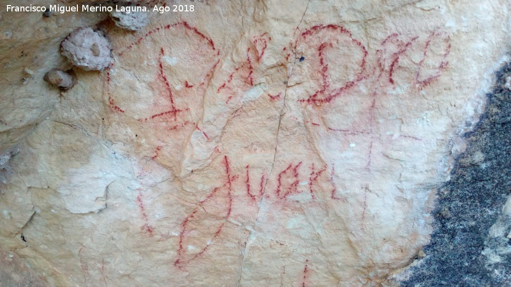 Pinturas rupestres de la Raspa de Piedra Redonda III - Pinturas rupestres de la Raspa de Piedra Redonda III. Graffiti histrico