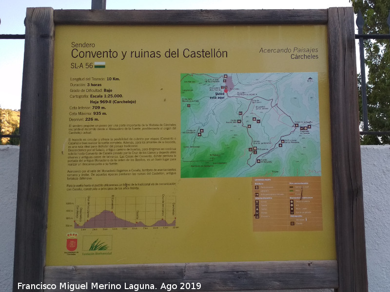 Sendero Convento y ruinas del Castelln - Sendero Convento y ruinas del Castelln. Cartel