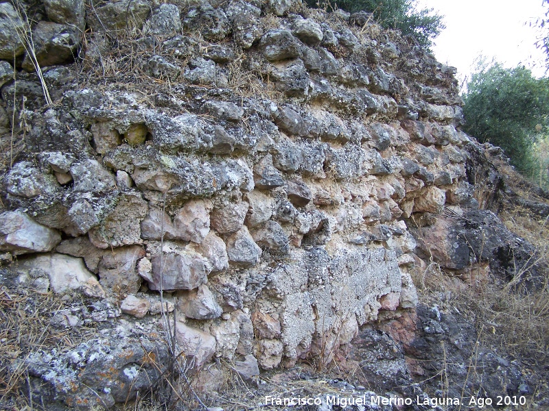 Muralla de la aldea medieval de La Espinareda - Muralla de la aldea medieval de La Espinareda. Muro de mampostera con restos de estuco original