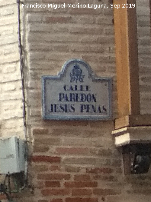 Calle Paredn Jess Penas - Calle Paredn Jess Penas. Placa