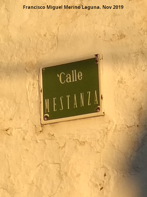 Calle Mestanza - Calle Mestanza. Placa