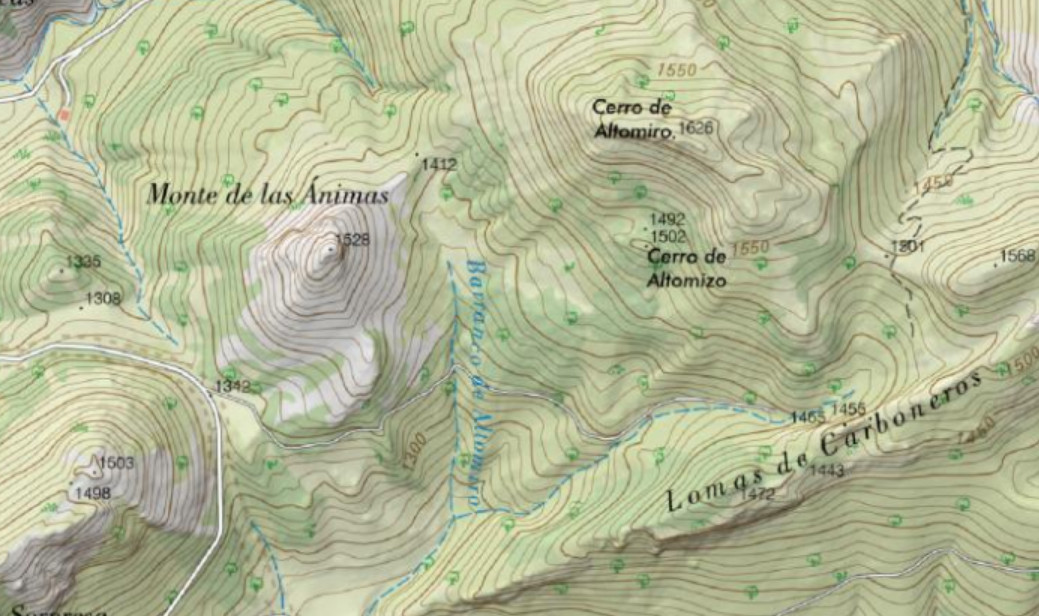 Barranco de Altomiro - Barranco de Altomiro. Mapa