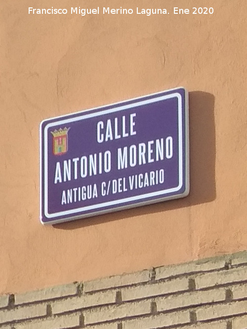 Calle Antonio Moreno - Calle Antonio Moreno. Placa