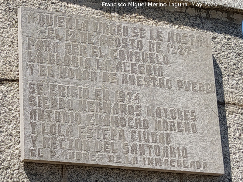 Monumento al pastor de Colomera - Monumento al pastor de Colomera. Placa