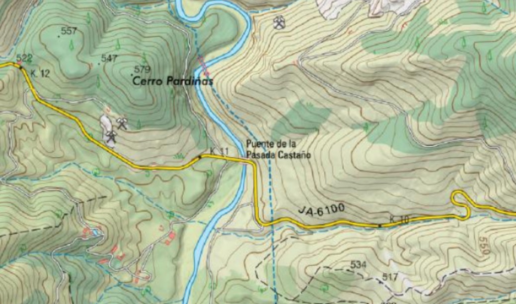 Puente de la Pasada Casta�o - Puente de la Pasada Casta�o. Mapa