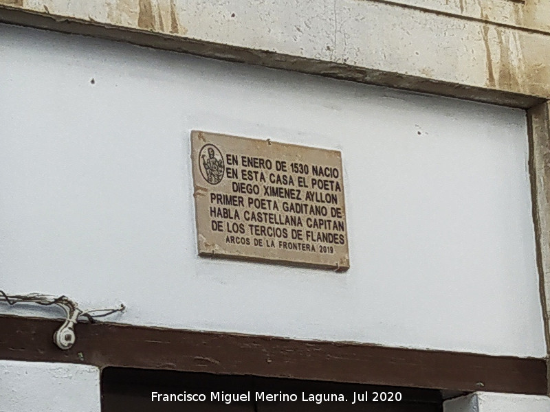 Casa de Diego Xim�nez Ayll�n - Casa de Diego Xim�nez Ayll�n. Placa