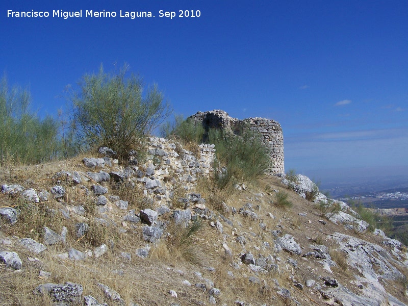 Castillo de la Pea. Muralla Este - Castillo de la Pea. Muralla Este. Tercer lienzo que termina en el Torren Circular Noreste