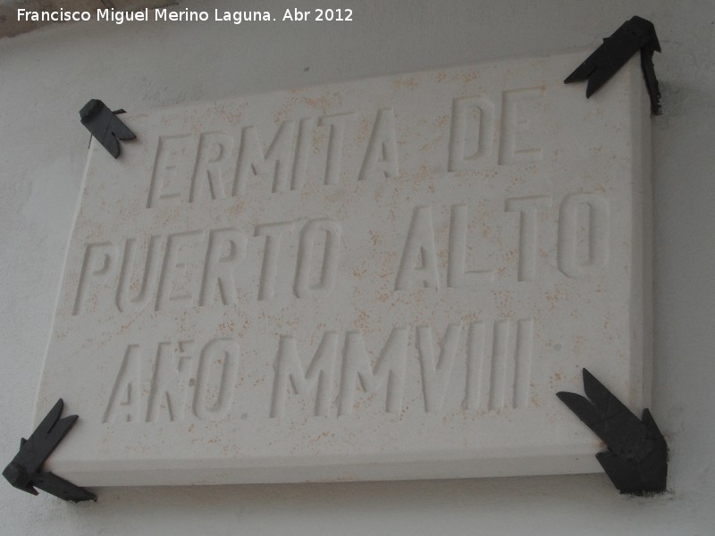 Ermita de la Virgen de los ngeles - Ermita de la Virgen de los ngeles. Placa