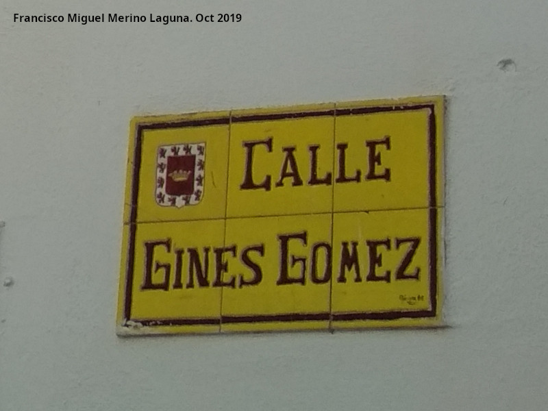 Calle Gins Gmez - Calle Gins Gmez. Placa