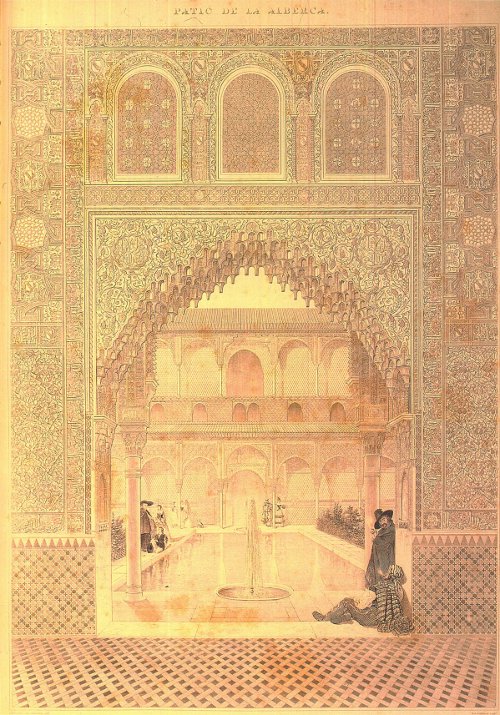 Alhambra. Sala de la Barca - Alhambra. Sala de la Barca. Dibujo antiguo