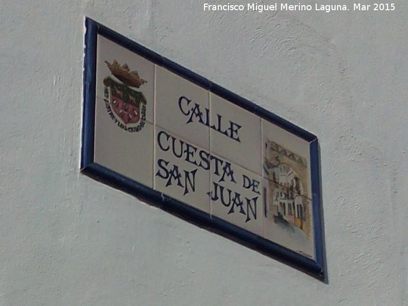 Cuesta de San Juan - Cuesta de San Juan. Placa