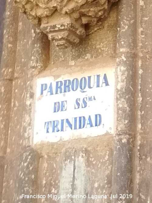 Iglesia de la Trinidad - Iglesia de la Trinidad. Placa