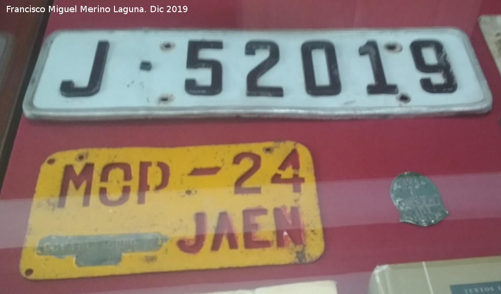 Provincia de Jan - Provincia de Jan. Antiguas matrculas de Jan. Exposicin en el Archivo Histrico Provincial