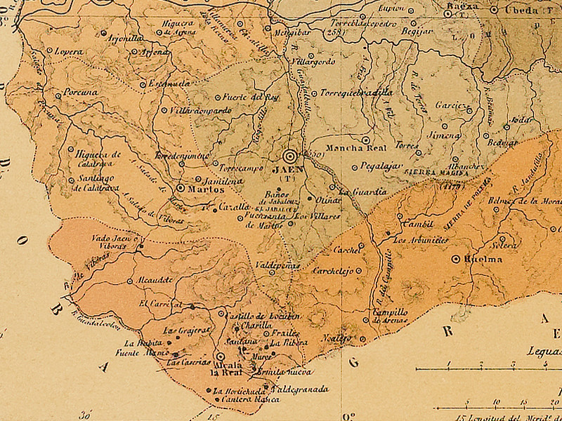 Historia de Alcaudete - Historia de Alcaudete. Mapa 1879