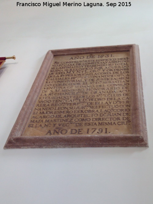 Ayuntamiento de Andjar - Ayuntamiento de Andjar. Placa siglo XVIII