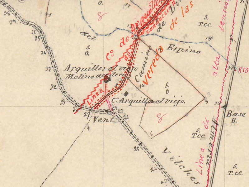 Molino de Arquillos el Viejo - Molino de Arquillos el Viejo. Mapa de 1879