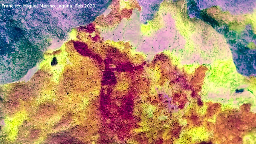 Pinturas rupestres de la Pe�a del Gorri�n III - Pinturas rupestres de la Pe�a del Gorri�n III. Tratada con Dstretch