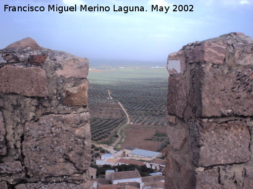 Castillo de Baos de la Encina - Castillo de Baos de la Encina. Almenas de la Torre del Homenaje