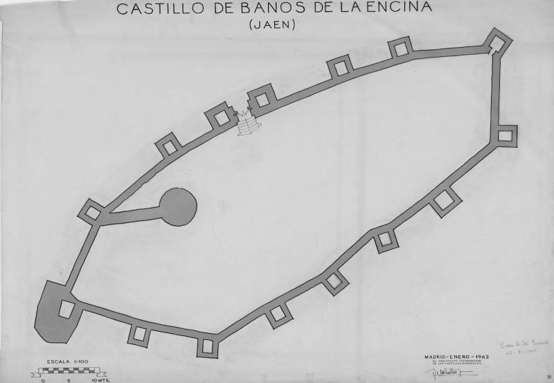 Castillo de Baos de la Encina - Castillo de Baos de la Encina. Plano. IPCE 1962