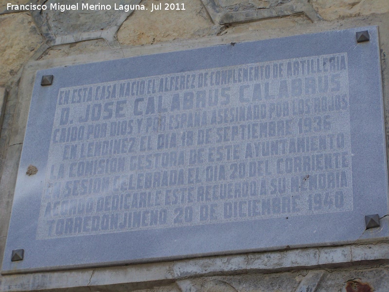 Casa de Don Jos Calabrus - Casa de Don Jos Calabrus. Placa