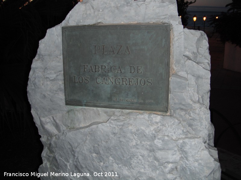 Plaza Fbrica de los Cangrejos - Plaza Fbrica de los Cangrejos. Placa