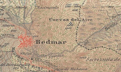 Cerro Cuevas del Aire - Cerro Cuevas del Aire. Mapa antiguo