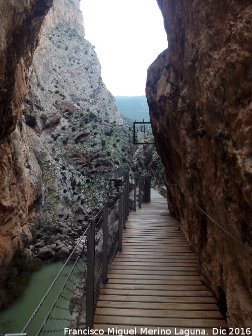 Caminito del Rey - Caminito del Rey. Fin del tramo del Gaitanejo