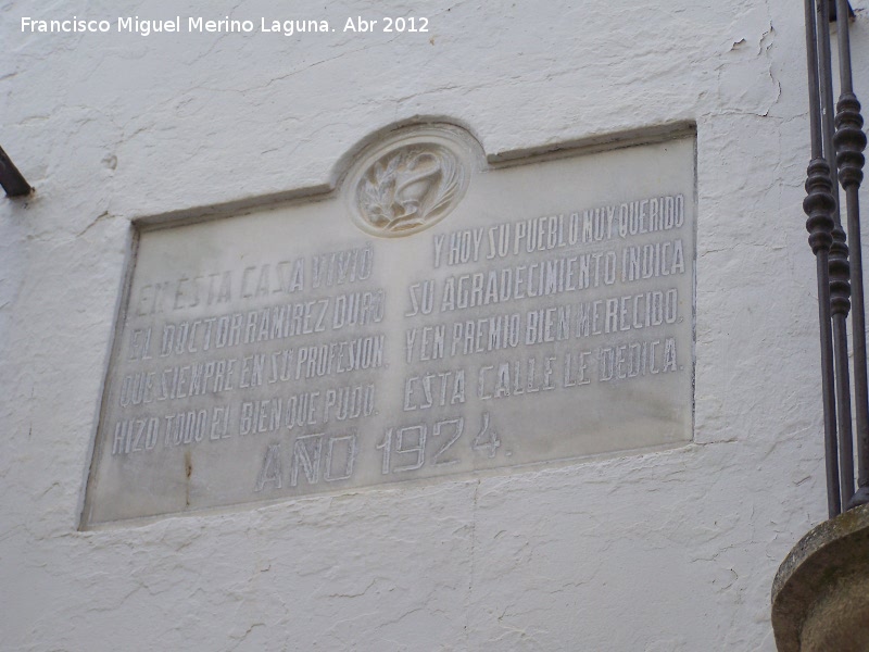 Casa de Ramrez Duro - Casa de Ramrez Duro. Placa