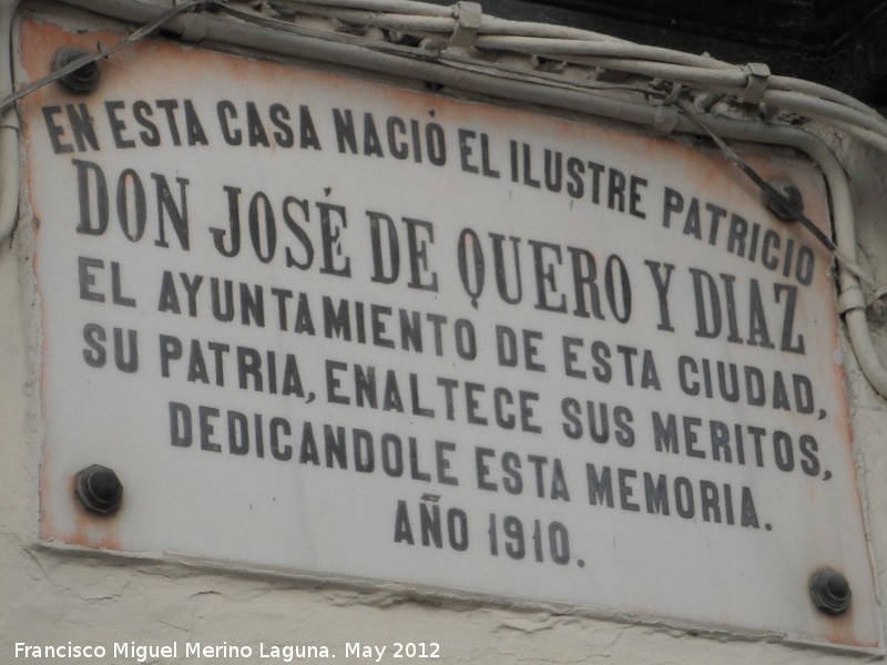 Casa de Jos de Quero y Daz - Casa de Jos de Quero y Daz. Placa