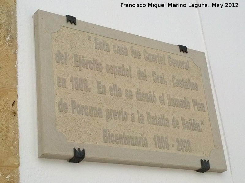 Casa de la Calle Bailn n 8 - Casa de la Calle Bailn n 8. Placa