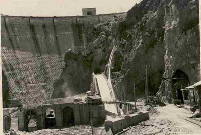 Pantano del Tranco - Pantano del Tranco. Foto antigua. Construccin de la Presa