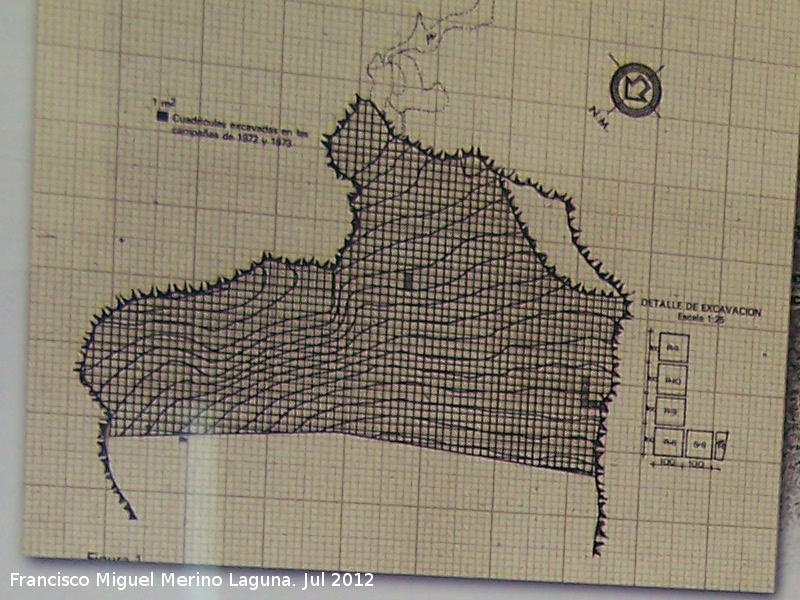 Cueva de Las Grajas - Cueva de Las Grajas. Plano de la intervencin arqueolgica