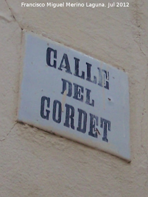 Calle del Gordet - Calle del Gordet. Placa