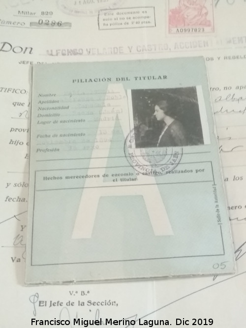 Calle Francisco Coello - Calle Francisco Coello. Permiso de conducir de una mujer. Archivo Histrico Provincial