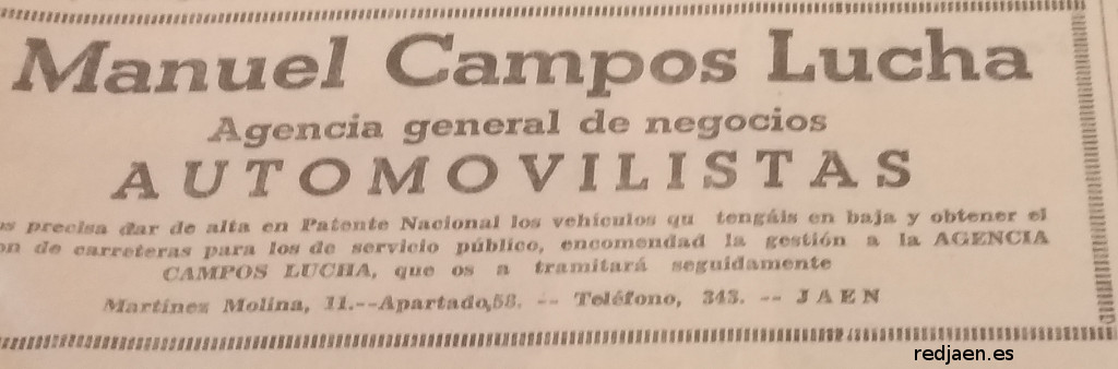 Calle Martnez Molina - Calle Martnez Molina. Anuncio antiguo. Archivo Histrico Provincial