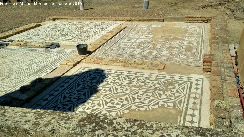Itlica. Casa de Neptuno - Itlica. Casa de Neptuno. Mosaicos, entre ellos el de Baco