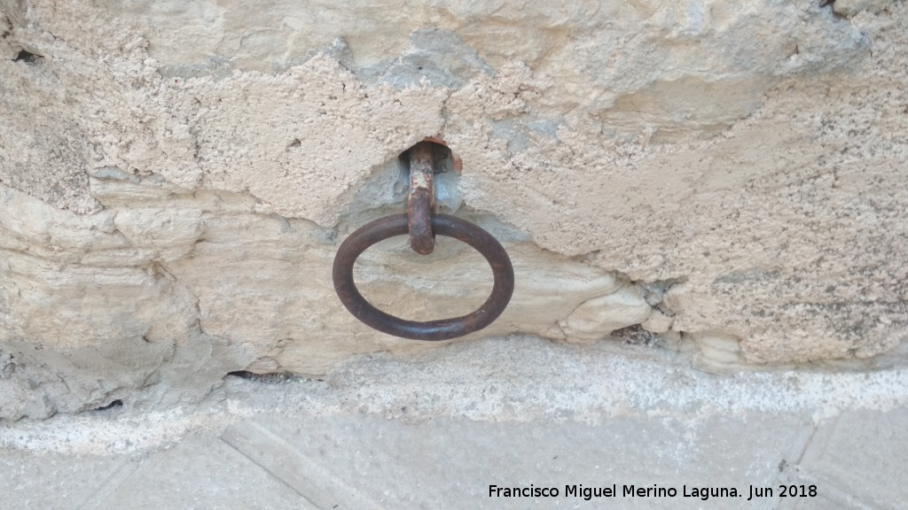 Callejn de los Mrtires - Callejn de los Mrtires. Argolla para bestias que demuestra lo que ha crecido el piso