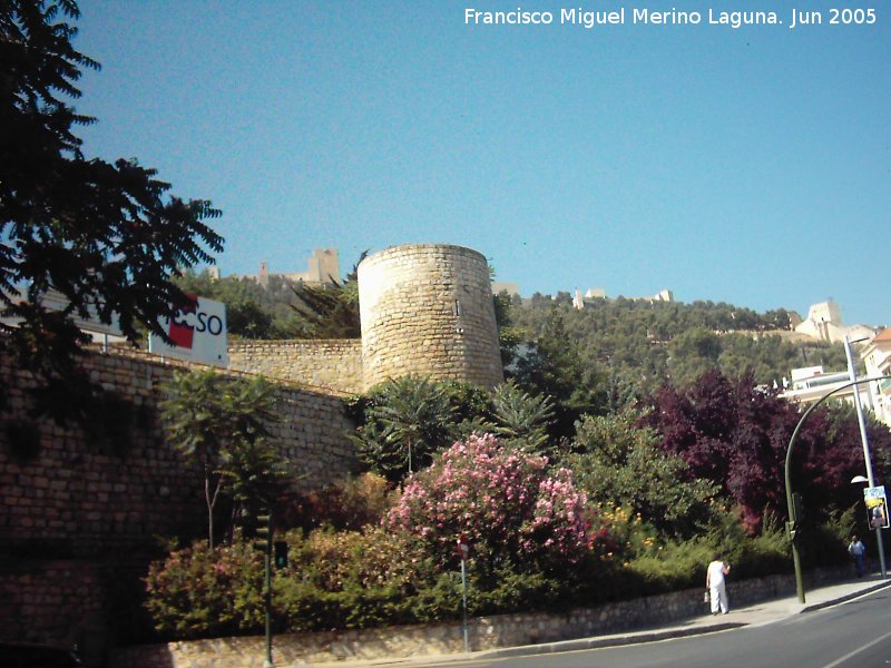 Muralla de Jan. Torren del Cao del Agua - Muralla de Jan. Torren del Cao del Agua. En esta foto se aprecia la posicin del torren respecto al Castillo y la Muralla Norte