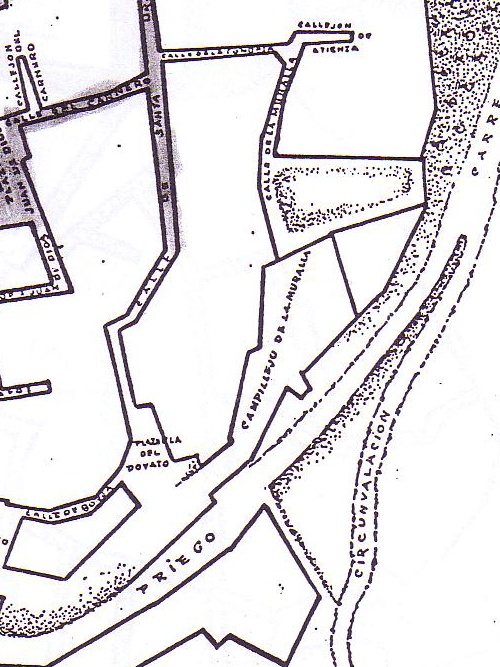 Muralla de Jan. Puerta del Aceituno - Muralla de Jan. Puerta del Aceituno. Mapa 1940