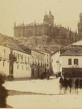 Casa de Comedias. Foto antigua. Desde la Plaza del Mercado