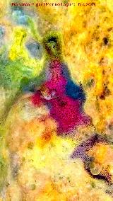 Pinturas rupestres del Abrigo de los Ca�ones IV. Tratada con Dstretch