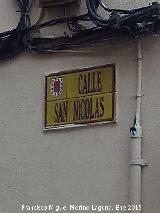 Calle San Nicols. Placa