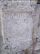 Historia de Martos. Inscripcin romana. Ayuntamiento de Martos