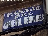 Pasaje Cardenal Benavides. Placa