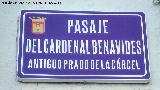 Pasaje Cardenal Benavides. Placa