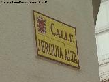 Calle Jerquia Alta. Placa