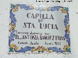 Ermita de Santa Luca. Placa